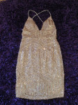 Zlatna haljina mini, veličina s/m šljokice
