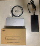 ACER USB-C DOCK +punjač 100W, do 3 monitora, LAN, PD, jamstvo, NOVO