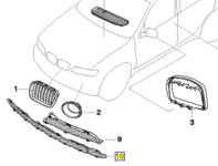 BMW X5 E53 MREŽICA PREDNJEG BRANIKA NOVO OEM