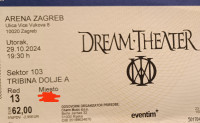 Dream Theater - Ulaznica - Zagreb 29.10.2024.