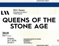 2 karte Queens Of The Stone Age, 24.07. Zagreb, Šalata