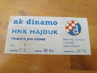 Ulaznica NK Dinamo - HNK Hajduk / Sezona 2000 JUG