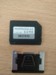 MultiMediaCard MMC 64 MB Kartica je testirana i ispravna Služi za star