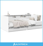Dnevni krevet s ladicama bijeli 100 x 200 cm konstruirano drvo - NOVO