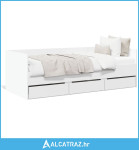 Dnevni krevet s ladicama bijeli 75 x 190 cm konstruirano drvo - NOVO