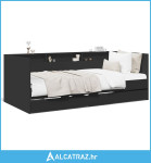 Dnevni krevet s ladicama crni 100 x 200 cm konstruirano drvo - NOVO