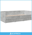 Dnevni krevet s ladicama siva boja betona 90 x 200 cm drveni - NOVO