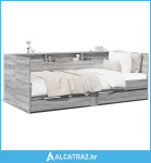 Dnevni krevet s ladicama siva boja hrasta 90 x 200 cm drveni - NOVO
