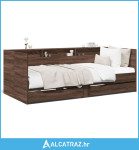 Dnevni krevet s ladicama smeđa boja hrasta 100 x 200 cm drveni - NOVO