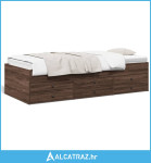 Dnevni krevet s ladicama smeđa boja hrasta 90 x 200 cm drveni - NOVO