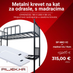 Krevet na kat,metalni, BP-MK2-V2 + madraci visine 14cm