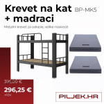 Krevet na kat za odrasle MK5 + madraci 14cm - Akcija + dostava