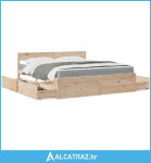 Krevet s ladicama i madracem 180 x 200 cm od masivne borovine - NOVO