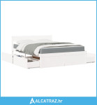 Krevet s ladicama i madracem bijeli 140 x 200 cm od borovine - NOVO