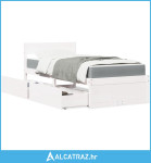 Krevet s ladicama i madracem bijeli 90 x 200 cm od borovine - NOVO