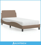 Krevet s madrac cappuccino 90x190 cm od umjetne kože - NOVO