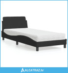 Krevet s madracem crni 80 x 200 cm baršunasti - NOVO