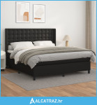 Krevet s oprugama i madracem crni 160 x 200 cm od umjetne kože - NOVO