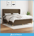 Krevet s oprugama i madracem tamnosmeđi 160x200 cm tkanina - NOVO