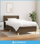 Krevet s oprugama i madracem tamnosmeđi 90 x 200 cm od tkanine - NOVO