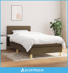 Krevet s oprugama i madracem tamnosmeđi 90 x 200 cm od tkanine - NOVO