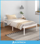 Krevet za starije osobe bijeli 100 x 200 cm od masivne borovine - NOVO
