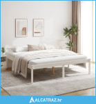 Krevet za starije osobe bijeli 200 x 200 cm od masivne borovine - NOVO