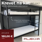 Kreveti na kat za radnike, metalni, model BP-MK2, ISPORUKA ODMAH