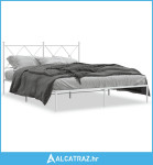 Metalni okvir za krevet s uzglavljem bijeli 160x200 cm - NOVO