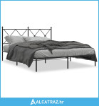 Metalni okvir za krevet s uzglavljem crni 160x200 cm - NOVO