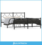 Metalni okvir kreveta uzglavlje i podnožje crni 160x200 cm - NOVO
