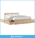 Okvir za krevet s ladicama 150 x 200 cm borovina - NOVO