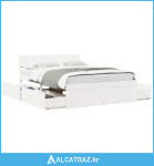 Okvir za krevet s ladicama bijeli 120x200cm od masivne borovine - NOVO