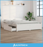 Okvir za krevet s ladicama bijeli 140 x 200 cm - NOVO