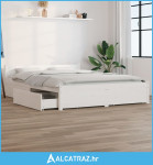 Okvir za krevet s ladicama bijeli 160 x 200 cm - NOVO