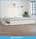 Okvir za krevet s ladicama bijeli 180x200 cm veliki bračni - NOVO