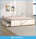 Okvir za krevet s ladicama bijeli 180x200 cm veliki bračni - NOVO