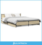 Okvir za krevet s ladicama boja hrasta 140x200 cm drveni - NOVO