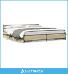 Okvir za krevet s ladicama boja hrasta 180x200 cm - NOVO