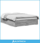 Okvir za krevet s ladicama boja sivog hrasta 135x190 cm - NOVO