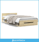Okvir za krevet s ladicom boja hrasta 100x200 cm drveni - NOVO