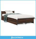 Okvir za krevet s uzglavljem smeđa boja hrasta 100x200cm drveni - NOVO
