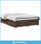 Okvir za krevet s uzglavljem smeđa boja hrasta 120x200cm drveni - NOVO