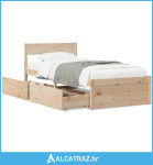 Okvir kreveta s ladicama 100 x 200 cm od masivne borovine - NOVO