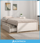 Okvir kreveta s ladicama bijeli 75 x 190 cm mali za jednu osobu - NOVO