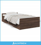 Okvir kreveta s ladicama boja hrasta 90x200 cm drveni - NOVO