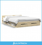 Okvir kreveta s ladicama boja hrasta sonome 150 x 200 cm drveni - NOVO