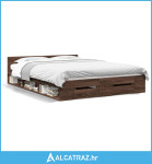 Okvir kreveta s ladicama boja smeđeg hrasta 120x190 cm - NOVO