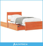 Okvir kreveta s ladicama voštano smeđi 100 x 200 cm borovine - NOVO