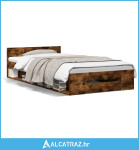Okvir kreveta s ladicom boja dimljenog hrasta 90x190 cm drveni - NOVO